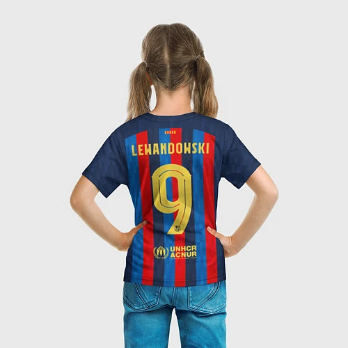 Детская футболка Левандовский Барселона форма 20222023 / 3D-принт – фото 6