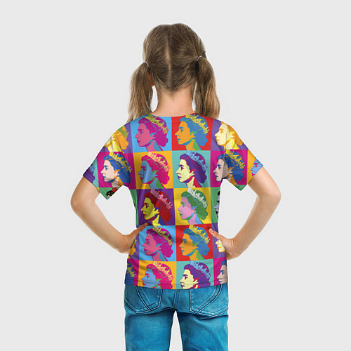 Детская футболка Елизавета II Поп-арт / 3D-принт – фото 6
