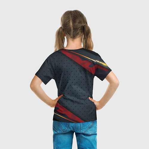 Детская футболка Герб России черно-красный камуфляж / 3D-принт – фото 6