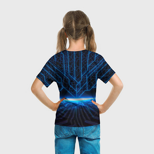 Детская футболка Цифровые молнии / 3D-принт – фото 6