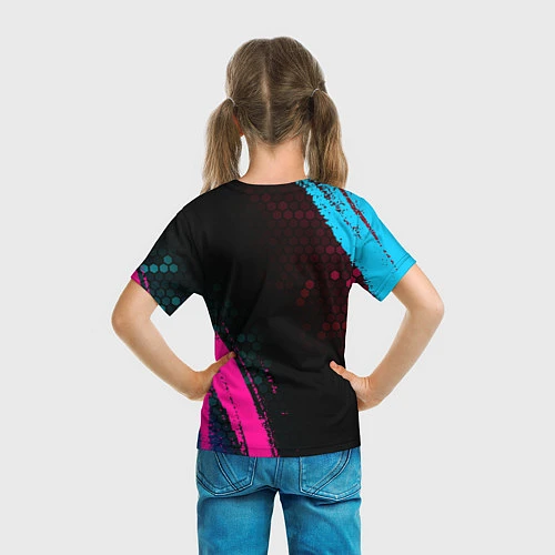 Детская футболка Quake - neon gradient: надпись, символ / 3D-принт – фото 6
