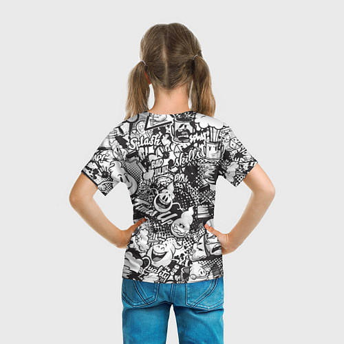 Детская футболка Граффити на белом фоне / 3D-принт – фото 6