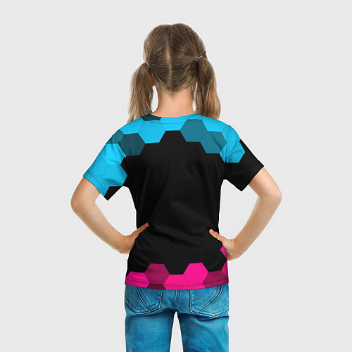 Детская футболка Watch Dogs - neon gradient / 3D-принт – фото 6