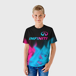 Футболка детская Infiniti - neon gradient: символ сверху, цвет: 3D-принт — фото 2