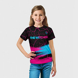 Футболка детская The Witcher - neon gradient: символ сверху, цвет: 3D-принт — фото 2