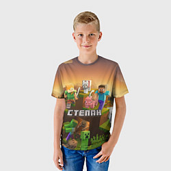 Футболка детская Степан Minecraft, цвет: 3D-принт — фото 2