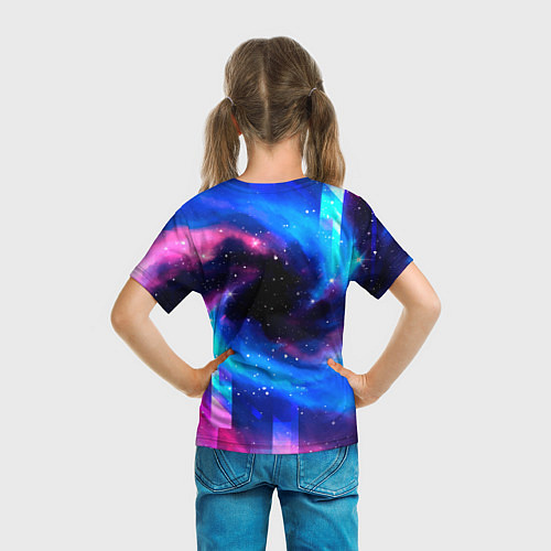 Детская футболка Cyberpunk 2077 неоновый космос / 3D-принт – фото 6