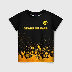Футболка детская Gears of War - gold gradient: символ сверху, цвет: 3D-принт