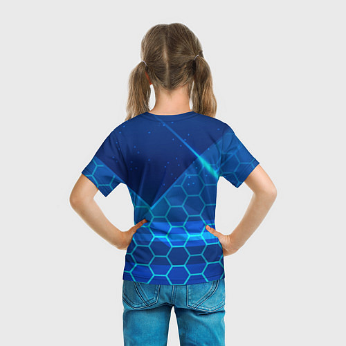 Детская футболка Napoli Соты абстракция / 3D-принт – фото 6