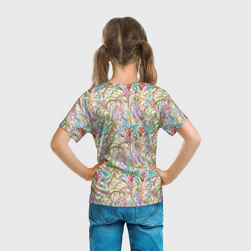 Детская футболка Абстракция полевые цветы акварель / 3D-принт – фото 6