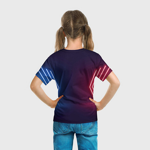 Детская футболка Искусственный интеллект AI technology неоновый све / 3D-принт – фото 6