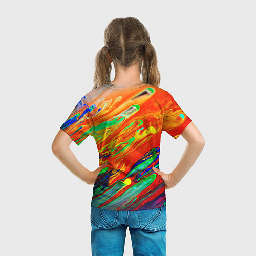 Детская футболка Неоновый градиент красок / 3D-принт – фото 6