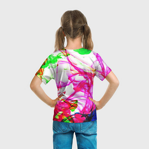 Детская футболка Неоновые краски в воде / 3D-принт – фото 6