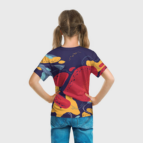 Детская футболка Красное абстрактное пятно / 3D-принт – фото 6