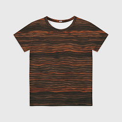 Футболка детская Оранжевые абстрактные волны материи, цвет: 3D-принт