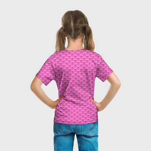 Детская футболка Геометрический современный розовый однотонный узор / 3D-принт – фото 6