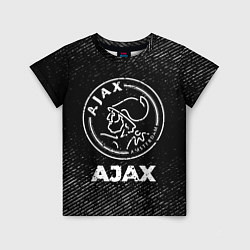 Футболка детская Ajax с потертостями на темном фоне, цвет: 3D-принт