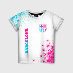 Футболка детская Barcelona neon gradient style: надпись, символ, цвет: 3D-принт