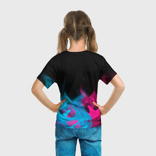Детская футболка Fallout - neon gradient: символ сверху / 3D-принт – фото 6