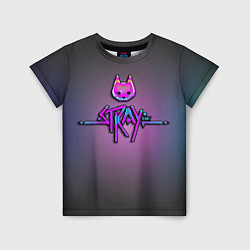 Футболка детская Stray logo neon, цвет: 3D-принт