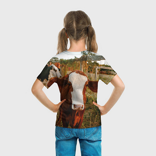Детская футболка Милая коровка / 3D-принт – фото 6