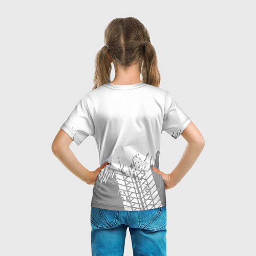 Детская футболка Changan speed на светлом фоне со следами шин: симв / 3D-принт – фото 6