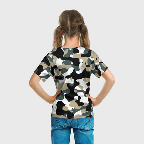Детская футболка Камуфляж Snow - Trees - Shrubs / 3D-принт – фото 6