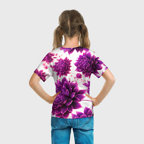 Детская футболка Яркие цветочные бутоны / 3D-принт – фото 6