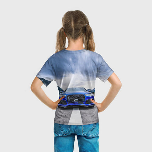 Детская футболка Audi ABT - sportsline на трассе / 3D-принт – фото 6