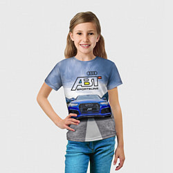 Футболка детская Audi ABT - sportsline на трассе, цвет: 3D-принт — фото 2