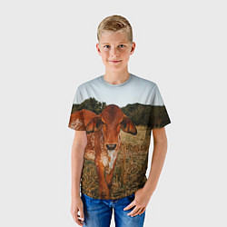 Футболка детская Коровка на поле, цвет: 3D-принт — фото 2