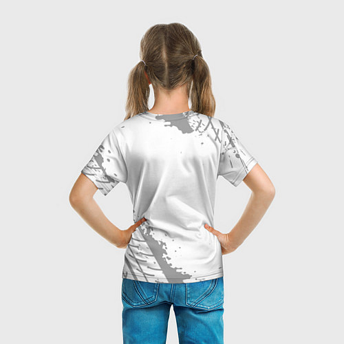 Детская футболка Exeed speed на светлом фоне со следами шин: надпис / 3D-принт – фото 6