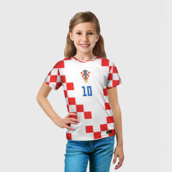 Футболка детская Модрич Сборная Хорватии форма к чемпионату мира 20, цвет: 3D-принт — фото 2