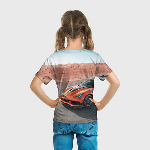 Детская футболка Chevrolet Corvette - Motorsport - Desert / 3D-принт – фото 6