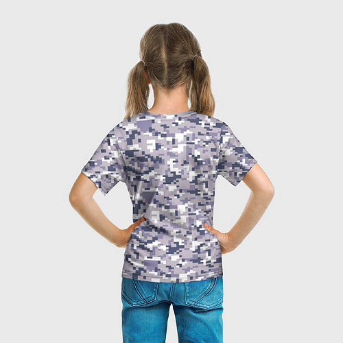 Детская футболка Камуфляж ACUpat серый пиксель / 3D-принт – фото 6