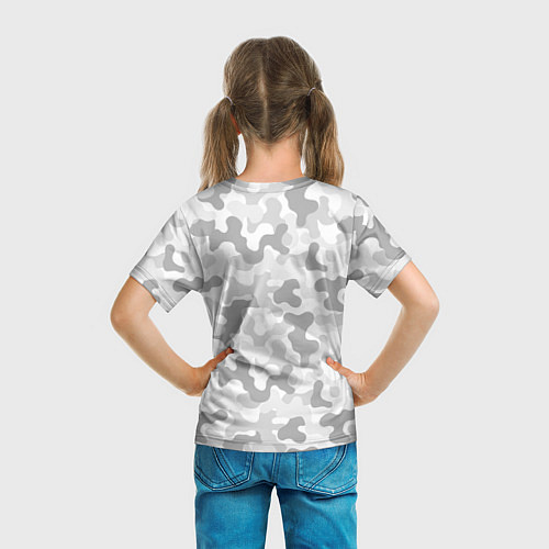 Детская футболка Камуфляж цифра светло-серый крупный / 3D-принт – фото 6