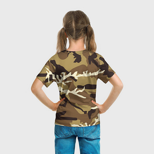 Детская футболка Камуфляж Woodland осень крупный / 3D-принт – фото 6