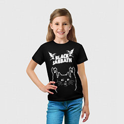 Футболка детская Black Sabbath рок кот, цвет: 3D-принт — фото 2