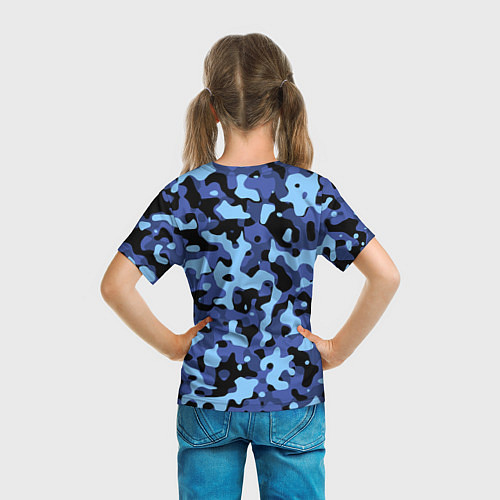 Детская футболка Камуфляж Sky Blue / 3D-принт – фото 6