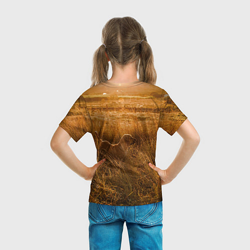 Детская футболка Поле с колосьями и собачка / 3D-принт – фото 6