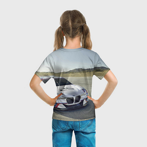 Детская футболка Спортивная бэха на гоночной трассе / 3D-принт – фото 6