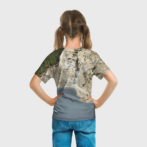 Детская футболка Зелёная бэха на горной дороге / 3D-принт – фото 6