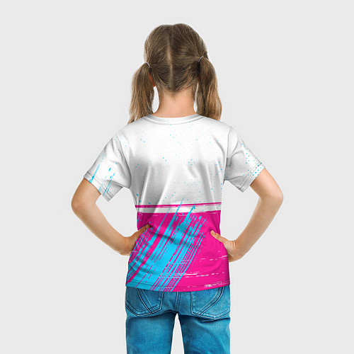 Детская футболка Roma neon gradient style: символ сверху / 3D-принт – фото 6