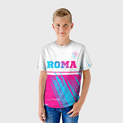 Футболка детская Roma neon gradient style: символ сверху, цвет: 3D-принт — фото 2