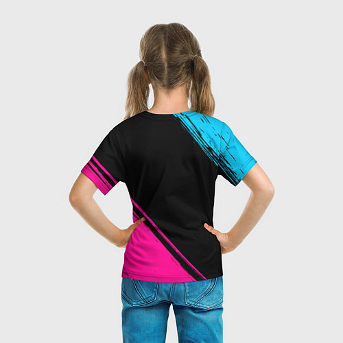 Детская футболка Hoffenheim - neon gradient: надпись, символ / 3D-принт – фото 6