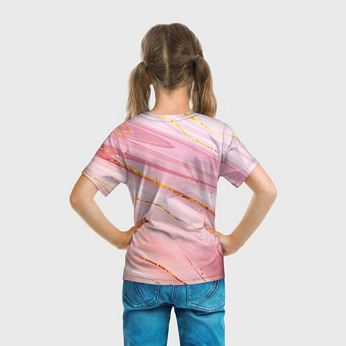 Детская футболка Коралловый мрамор / 3D-принт – фото 6