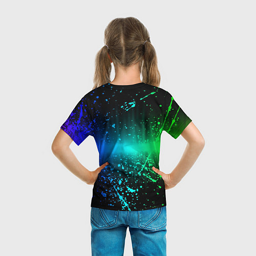 Детская футболка Неоновая абстракция / 3D-принт – фото 6