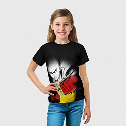 Футболка детская Ванпанчмен -человек с красными кулаками, цвет: 3D-принт — фото 2