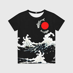 Футболка детская Волны и рыбки, цвет: 3D-принт