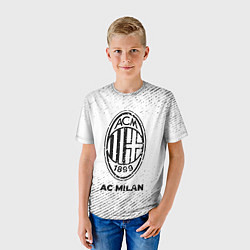 Футболка детская AC Milan с потертостями на светлом фоне, цвет: 3D-принт — фото 2